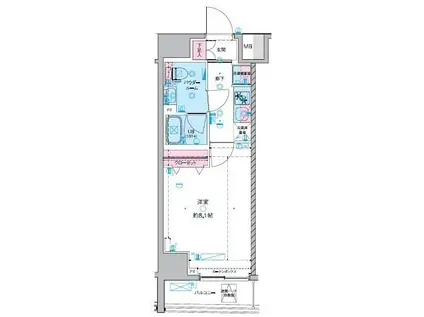 GENOVIA 東神田 GREEN VEILジェノヴィア東神田グリー(1K/12階)の間取り写真
