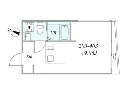 TRIAS114(1DK/3階)の間取り写真
