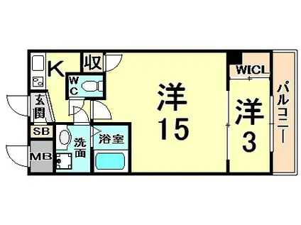 セレニテ甲子園1号棟(1DK/5階)の間取り写真