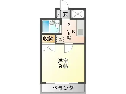 グレース・ヒロ(1K/2階)の間取り写真