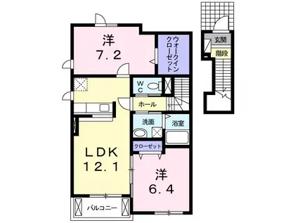 ネオシティ葵 B(2LDK/2階)の間取り写真