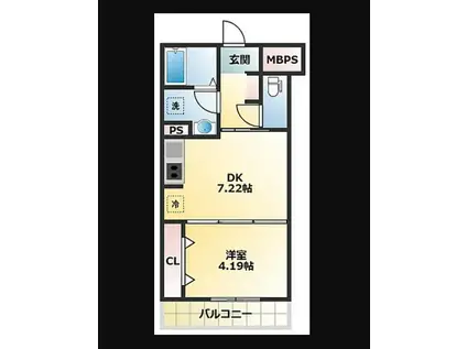 リアライズ長居公園通(1LDK/4階)の間取り写真