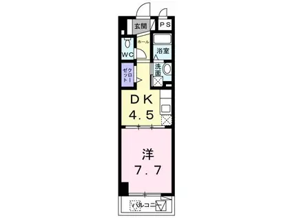 メゾンドZEN(1DK/4階)の間取り写真