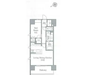 パークフラッツ浅草橋(1LDK/7階)の間取り写真