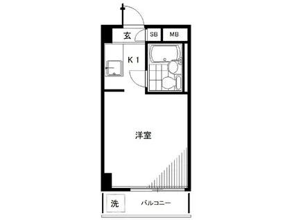 エレガンス笹塚(1K/2階)の間取り写真