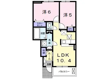 サン ベル I(2LDK/1階)の間取り写真