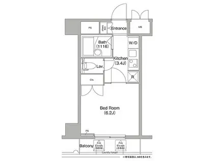 コンフォリア芝浦キャナル(1K/5階)の間取り写真