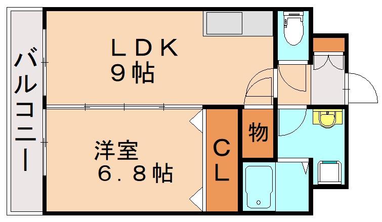 メゾンドポラリス(1LDK/2階)の間取り写真