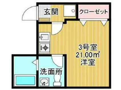 RAPA千葉椿森(ワンルーム/3階)の間取り写真