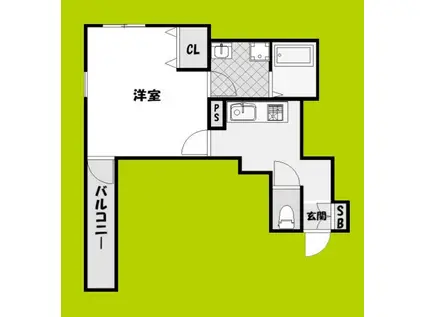 ユウパレス池上町(1K/1階)の間取り写真