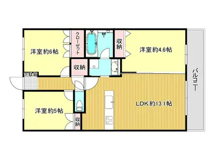サンパーク唐津駅南レジデンス(3LDK/11階)の間取り写真