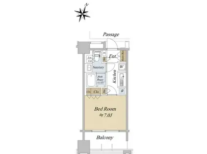 アクシルコート日本橋本町(1K/3階)の間取り写真