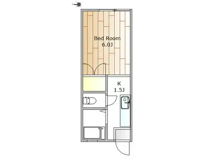 ハイツ春日(1K/1階)の間取り写真