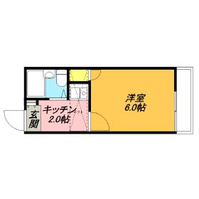 南海本線 紀ノ川駅 徒歩13分 2階建 築36年(1K/2階)の間取り写真
