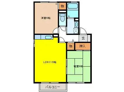 セジュール橘(2LDK/2階)の間取り写真