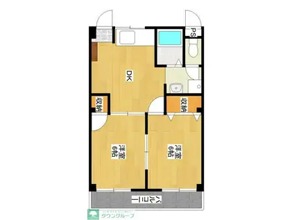 ビューパレスYOSHINO(2DK/2階)の間取り写真