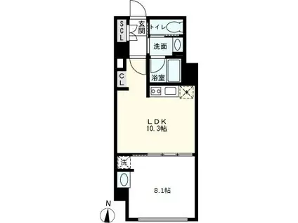 ルミーク北千住(1LDK/1階)の間取り写真