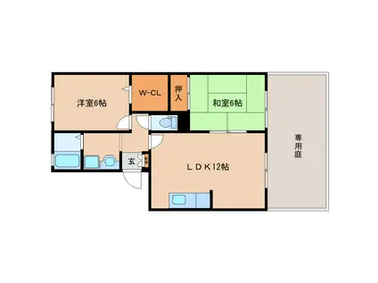 パークハイム21(2LDK/1階)の間取り写真