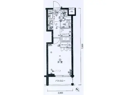 スカイコート三田慶大前壱番館(1K/3階)の間取り写真