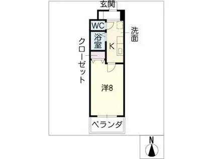 クレスト本山(1K/5階)の間取り写真