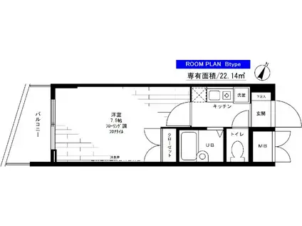ステージファースト三宿(1K/3階)の間取り写真