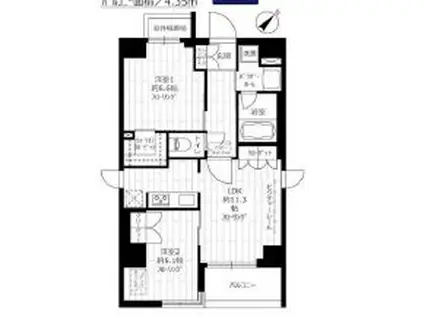 グランドコンシェルジュ西巣鴨アジールコート(2LDK/7階)の間取り写真