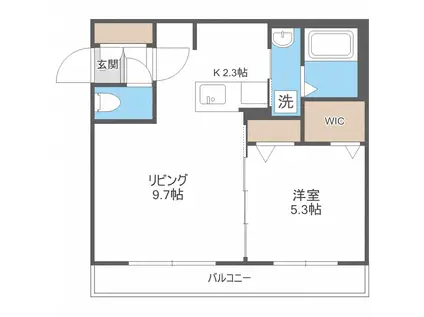 ブロッサムガーデン(1LDK/3階)の間取り写真