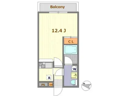 ダイワティアラ村上駅前II(ワンルーム/1階)の間取り写真