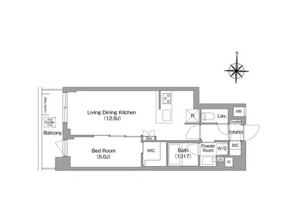 コンフォリア・リヴ永福町(1LDK/3階)の間取り写真