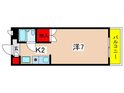 ローズハースト(1K/3階)の間取り写真