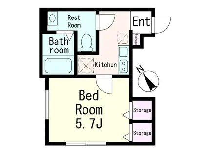 西荻インフィニティ(1K/1階)の間取り写真