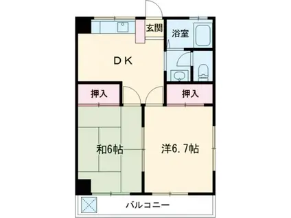 メゾン武蔵野(2DK/4階)の間取り写真