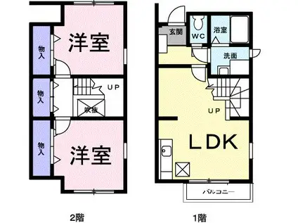 プランドール A 赤見町(2LDK/1階)の間取り写真