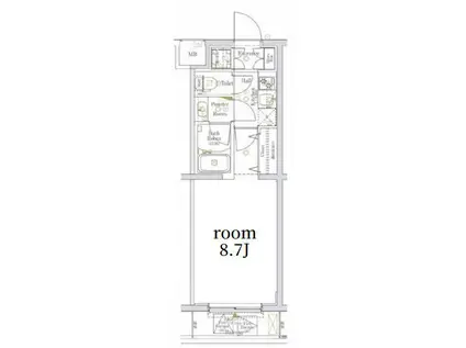 LOG西馬込(1K/4階)の間取り写真