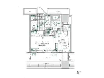 ローレルタワールネ浜松町(1DK/4階)の間取り写真