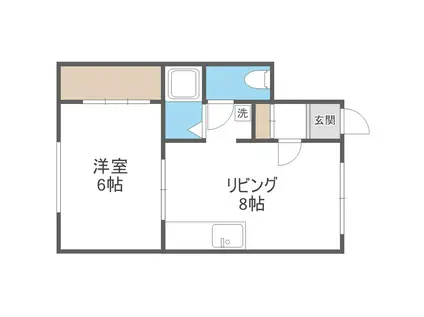 イーストコート東苗穂(1LDK/2階)の間取り写真