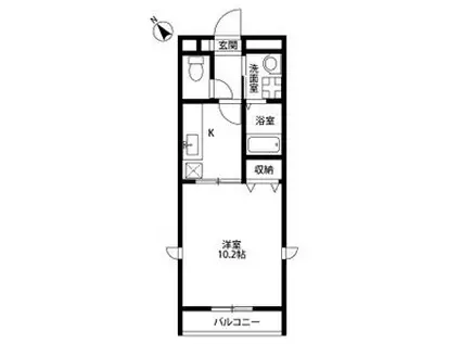 アンプルールクラージュSHIMADA(1K/1階)の間取り写真