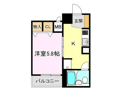 ライオンズマンション清水台第2(1K/3階)の間取り写真