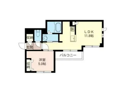 ル・リアン(1LDK/1階)の間取り写真