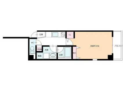 マテリアル戸田(1K/2階)の間取り写真