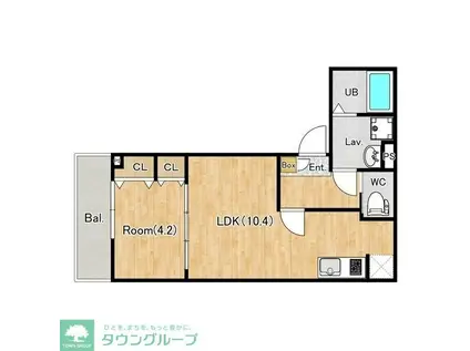 ジーメゾン春日部千間(1LDK/3階)の間取り写真