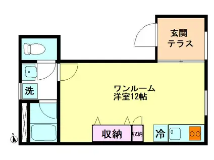 APARTMENT STARS(ワンルーム/3階)の間取り写真