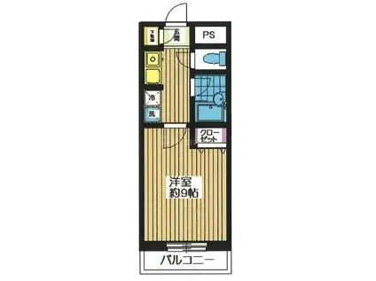 ボナール17BLD(1K/4階)の間取り写真