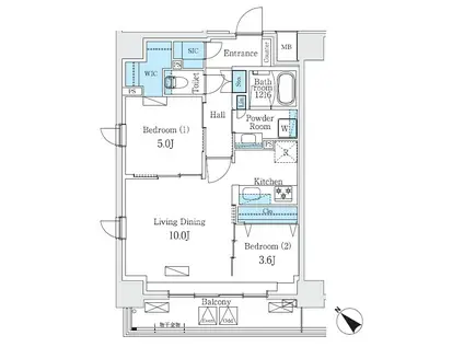 URBAN BREEZE 巣鴨(2LDK/9階)の間取り写真