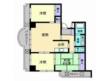 ランドマーク一番町(3LDK/9階)の間取り写真