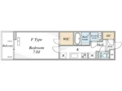 リブリ西横浜II(1K/2階)の間取り写真