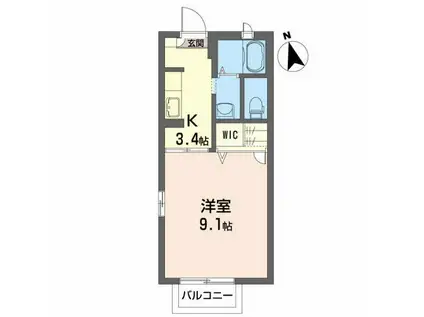 マリブインドルチェ八番館(1K/1階)の間取り写真