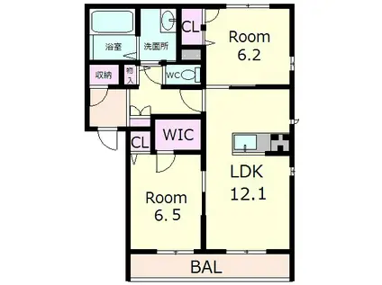 ラフィーネ(2LDK/3階)の間取り写真