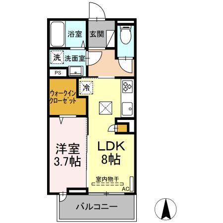 メゾン ド ウミライ元町(1LDK/1階)の間取り写真