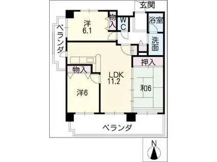 セントラル滝の水(3LDK/3階)の間取り写真